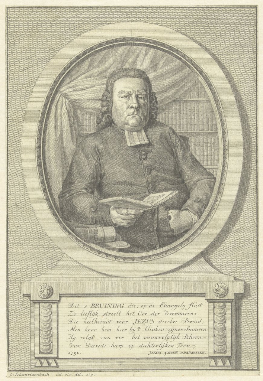 Portrait of Hermanus Adrianus Bruining by Jacob Schwartzenbach