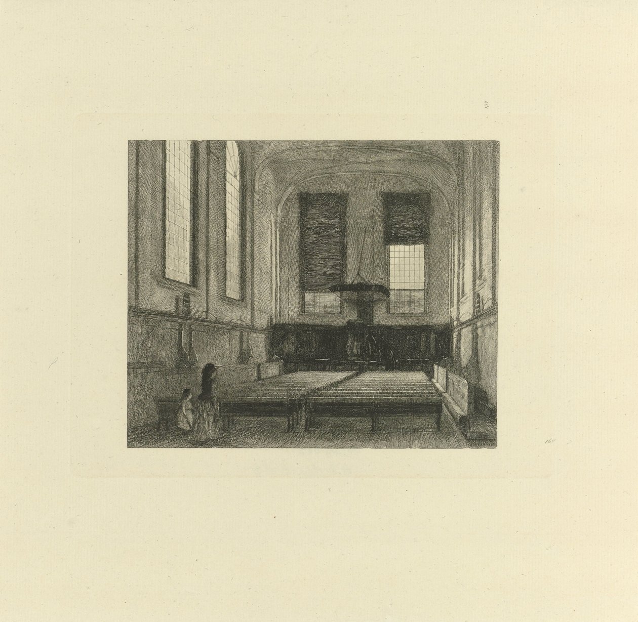 Interior of the Mennonite Church in Utrecht by Jacob Taanman