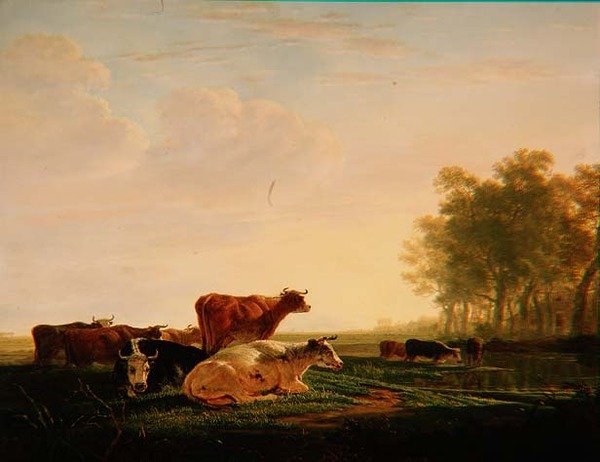 Cattle in a Landscape by Jacob Van Stry