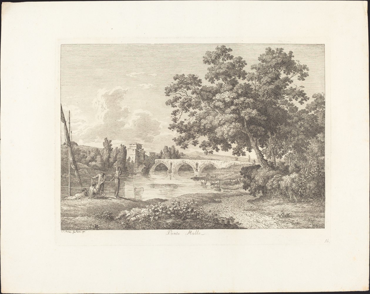 Ponte Molle by Jacob Wilhelm Mechau