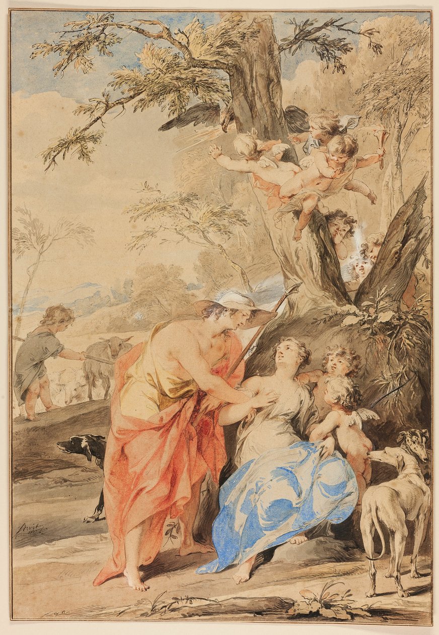 Jupiter and Mnemosyne by Jacob de Wit