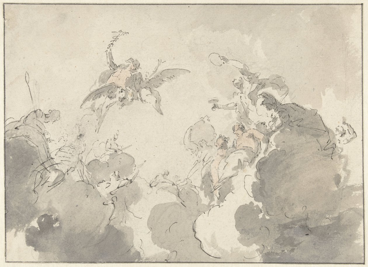 Design for ceiling painting by Jacob de Wit