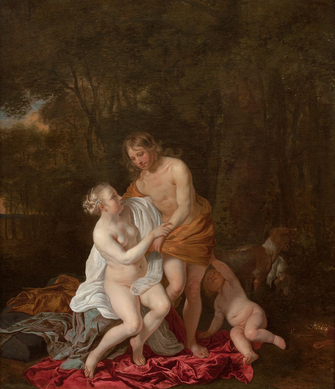 Venus and Adonis by Jacob or Jacques van Loo
