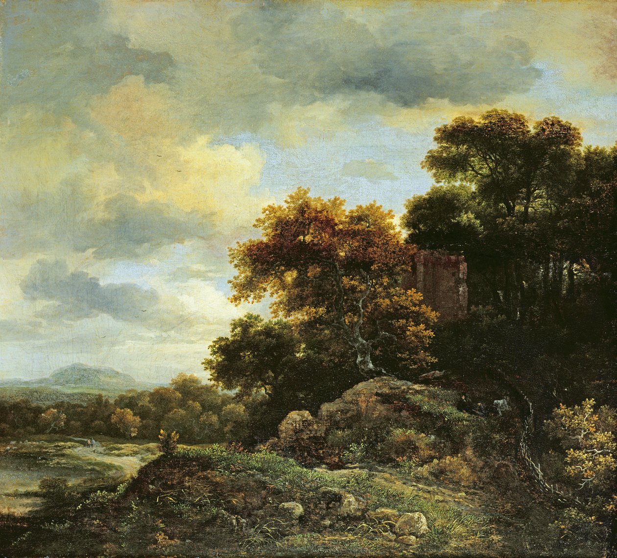 Landscape with Wooded Hillock by Jacob van Ruisdael