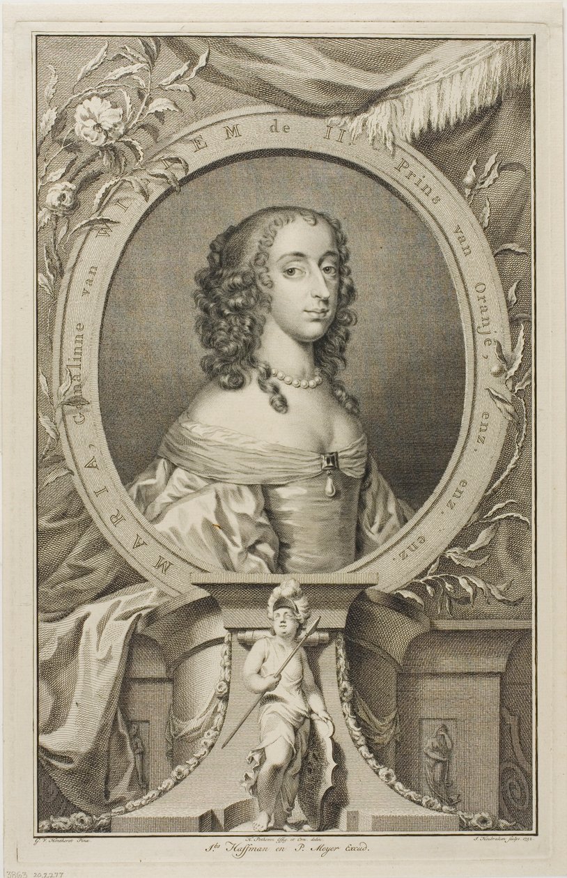 Maria, Wife of Willem II of Orange by Jacobus Houbraken