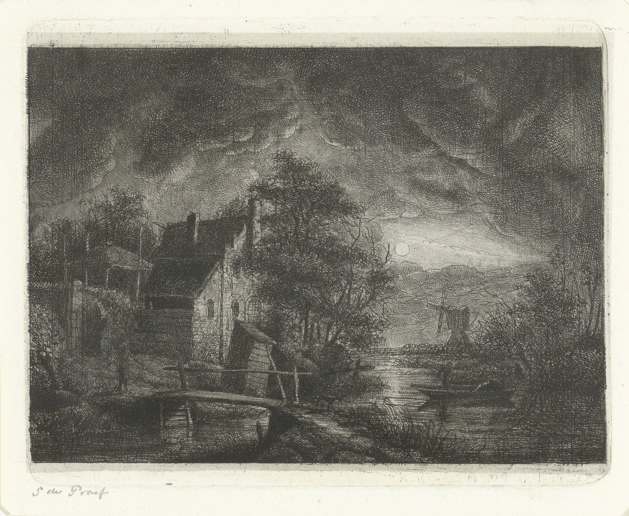 Landscape by Moonlight by Jacobus Ludovicus Cornet