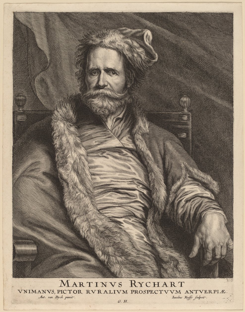Martin Rijckaert by Jacobus Neeffs, after Sir Anthony van Dyck