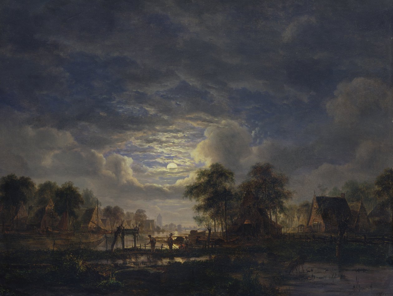 Village on a Canal, 1840 by Jacobus Theodorus Abels