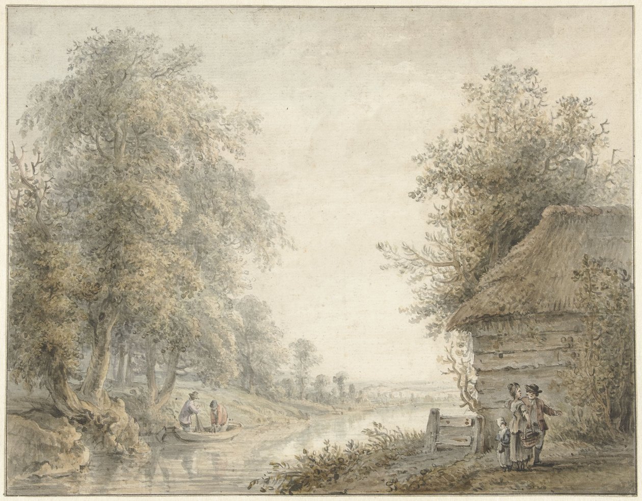 Farm Shed by a Canal at the Edge of a Forest by Jacobus Versteegen