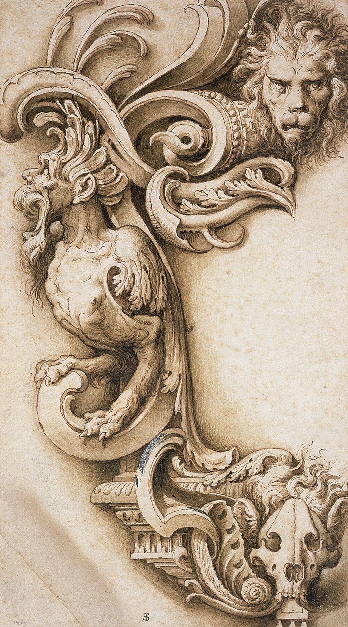 Grotesque Scroll by Jacopo Ligozzi