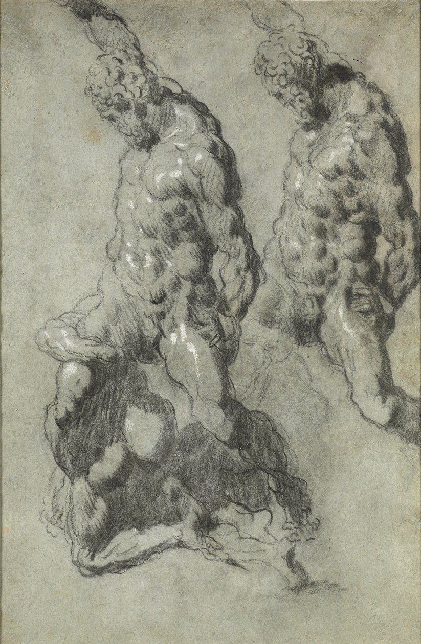 Two Studies of Samson Slaying the Philistines by Jacopo Robusti Tintoretto