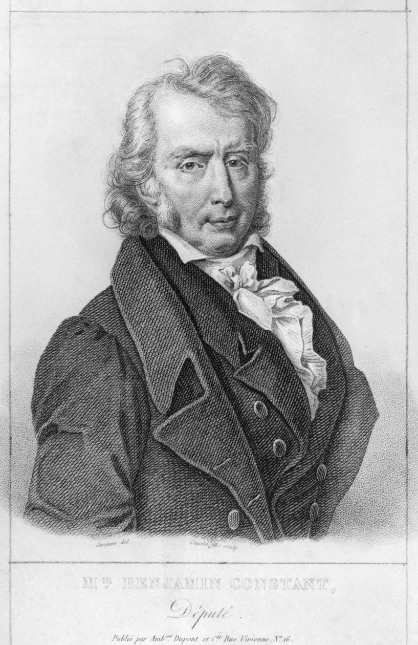 Henri Benjamin Constant de Rebecque as Deputy, engraved by Louis Francois Couche by Jacques