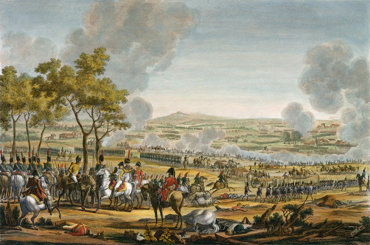 The Battle of Wagram, 7 July 1809, engraved by Louis Francois Mariage by Jacques Francois Joseph Swebach