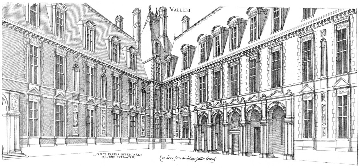 Engraving from Le premier volume des plus excellents Bastiments de France by Jacques I Androuet du Cerceau