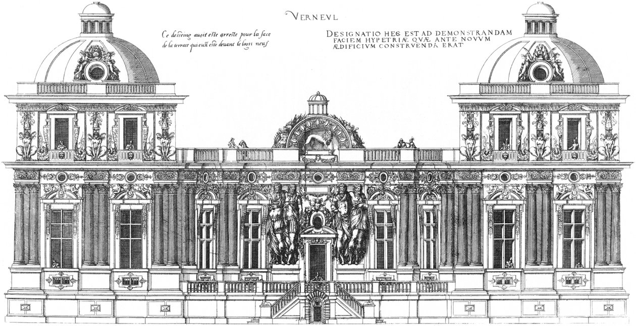 Engraving from Le premier volume des plus excellents Bastiments de France by Jacques I Androuet du Cerceau