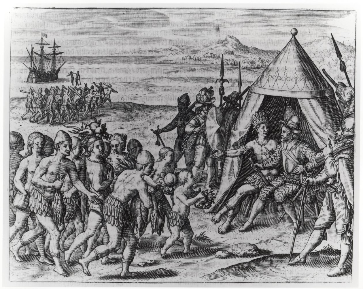 Sir Walter Raleigh Trying to Establish Friendship with King Arromaia of Guiana, from 