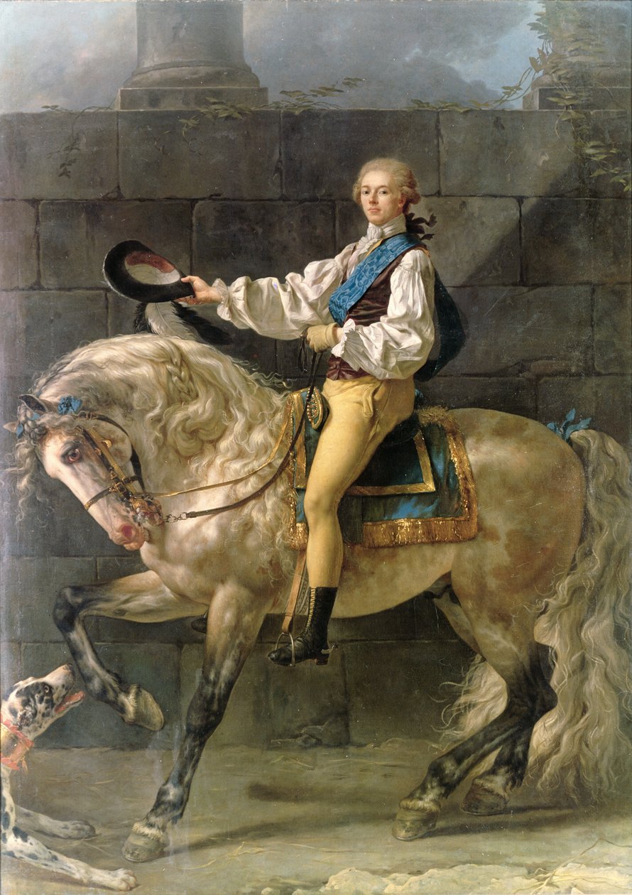 Equestrian Portrait of Stanislas Kostka Potocki by Jacques Louis David