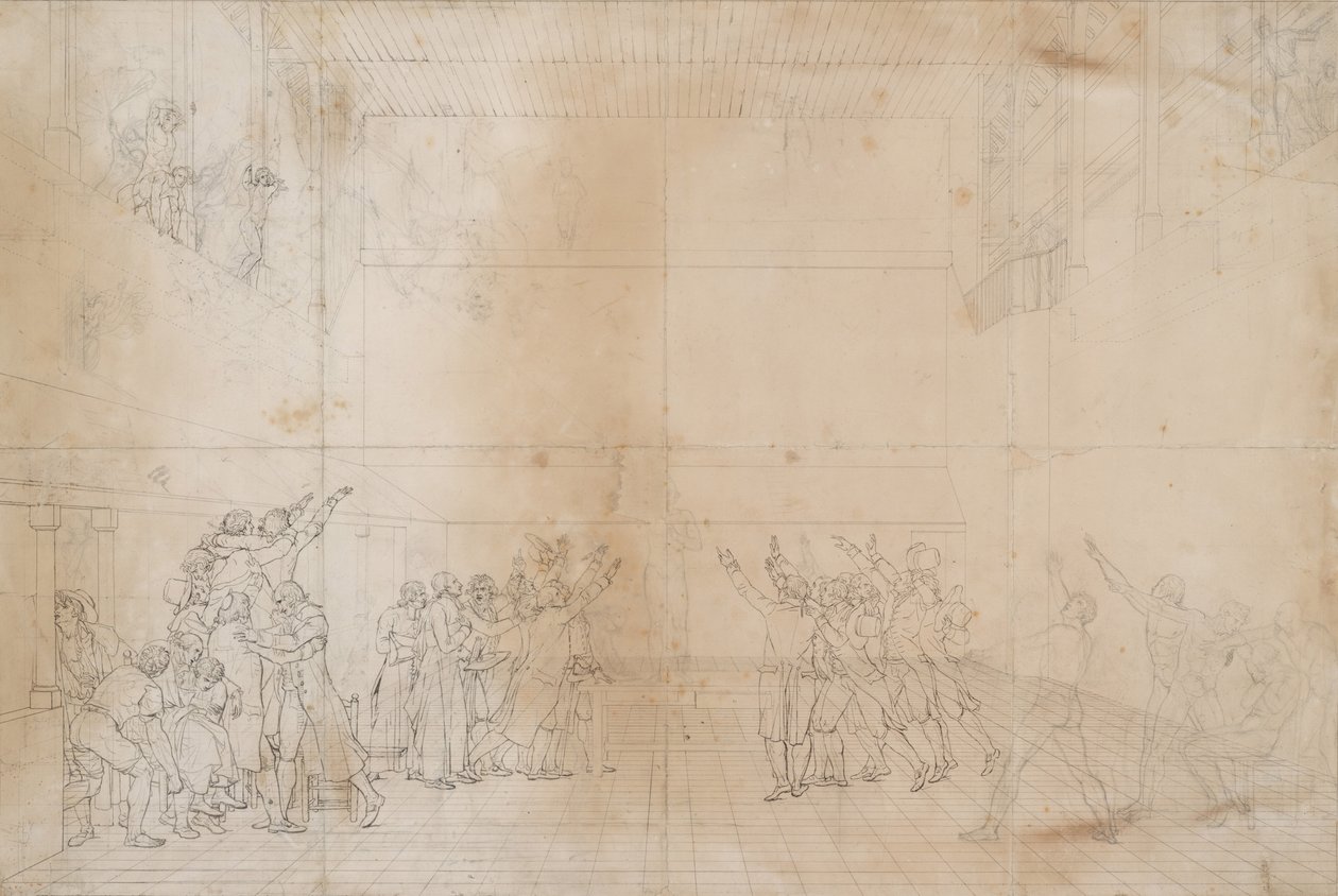 Study for The Oath of the Tennis Court by Jacques Louis David