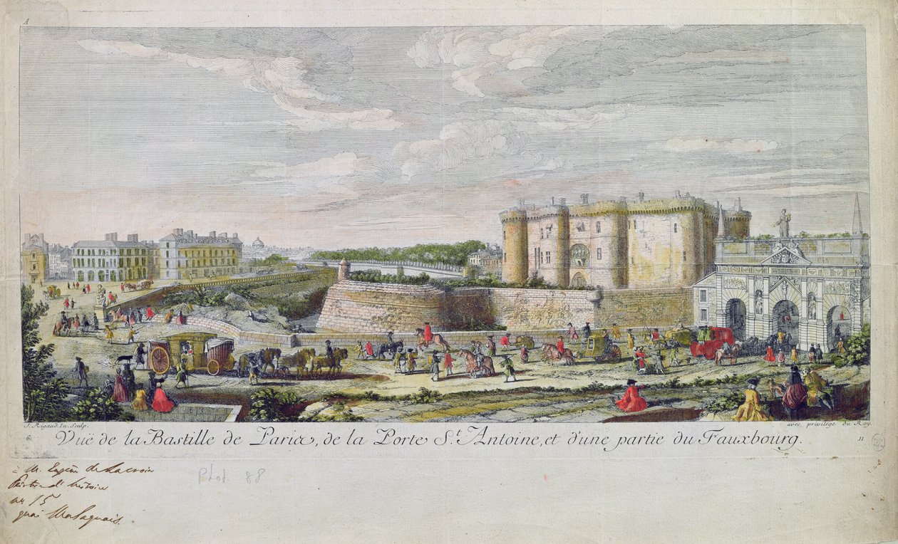 View of the Bastille and the Porte Saint-Antoine by Jacques Rigaud