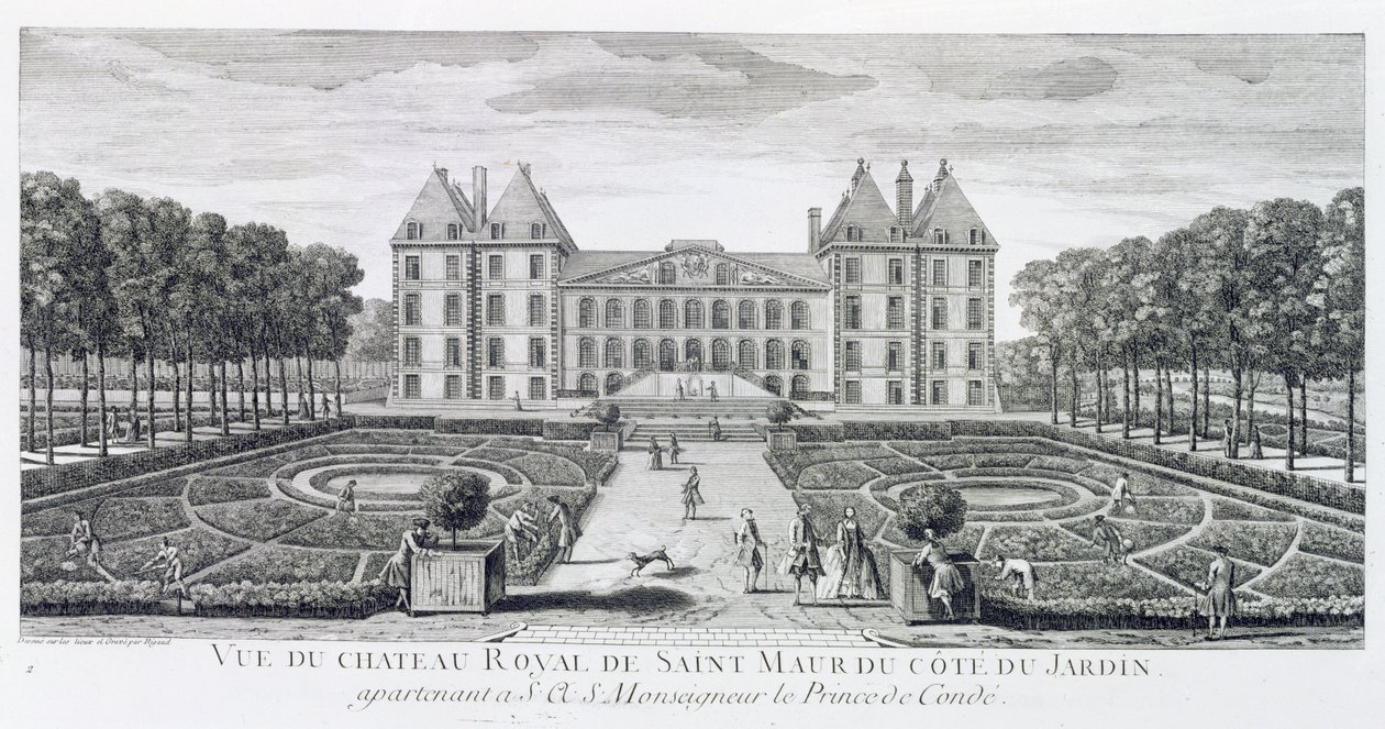 View of the Royal Chateau of Saint Maur from the Garden Side by Jacques Rigaud