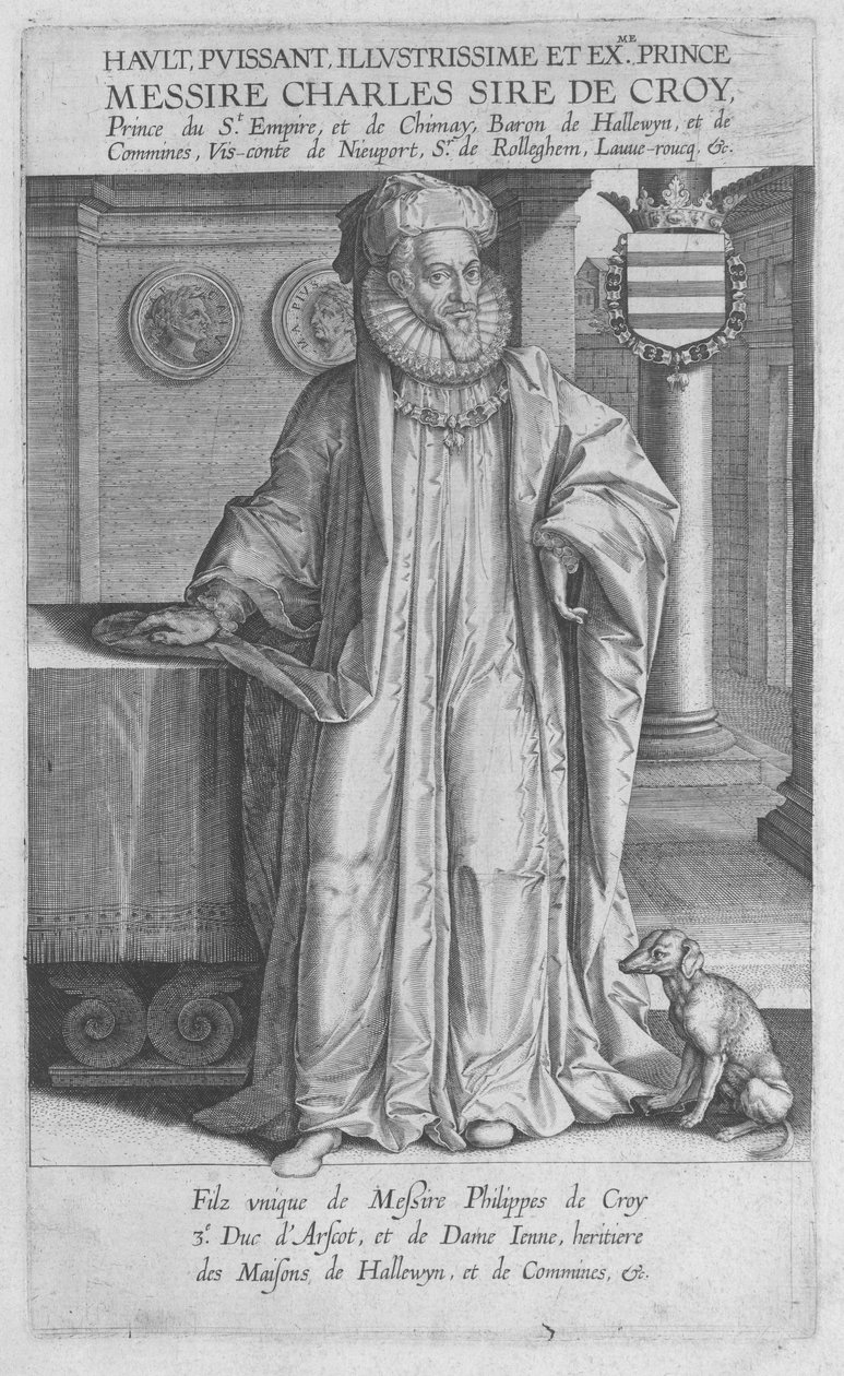 Engraving depicting Charles III of Croÿ by Jacques de Bye