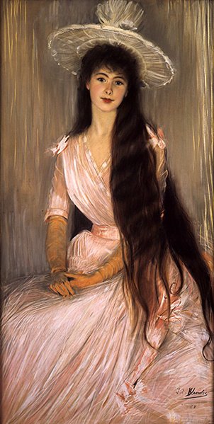 The Pink Rose by Jacques Emile Blanche
