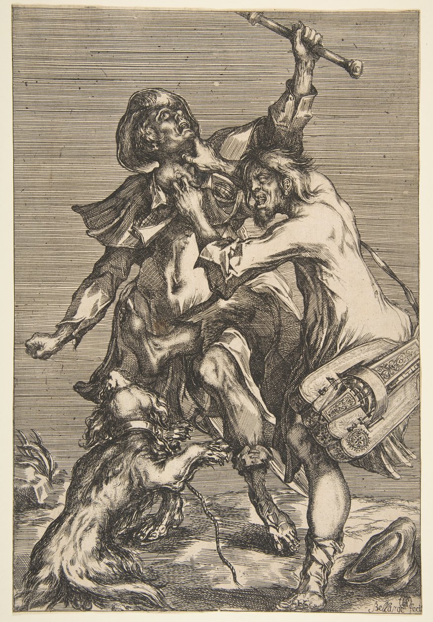 Two Fighting Beggars by Jacques Bellange