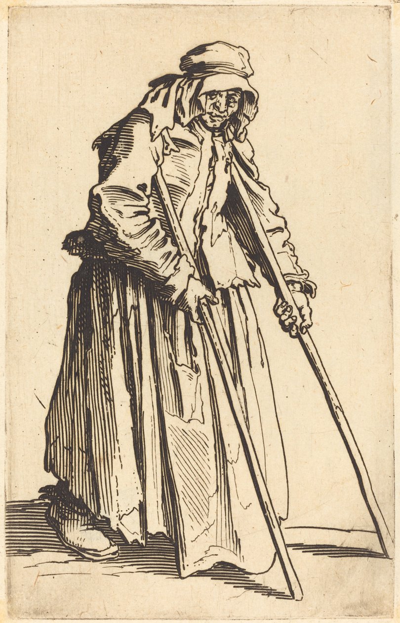 Beggar Woman with Crutches, c. 1622 by Jacques Callot