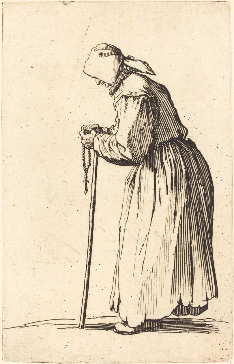 Beggar Woman with Rosary by Jacques Callot