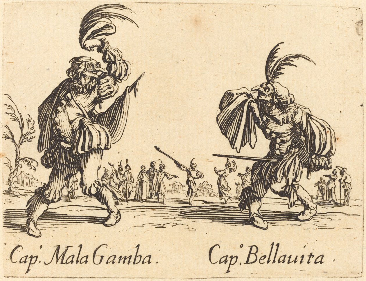 Captain Mala Gamba and Captain Bellavita by Jacques Callot