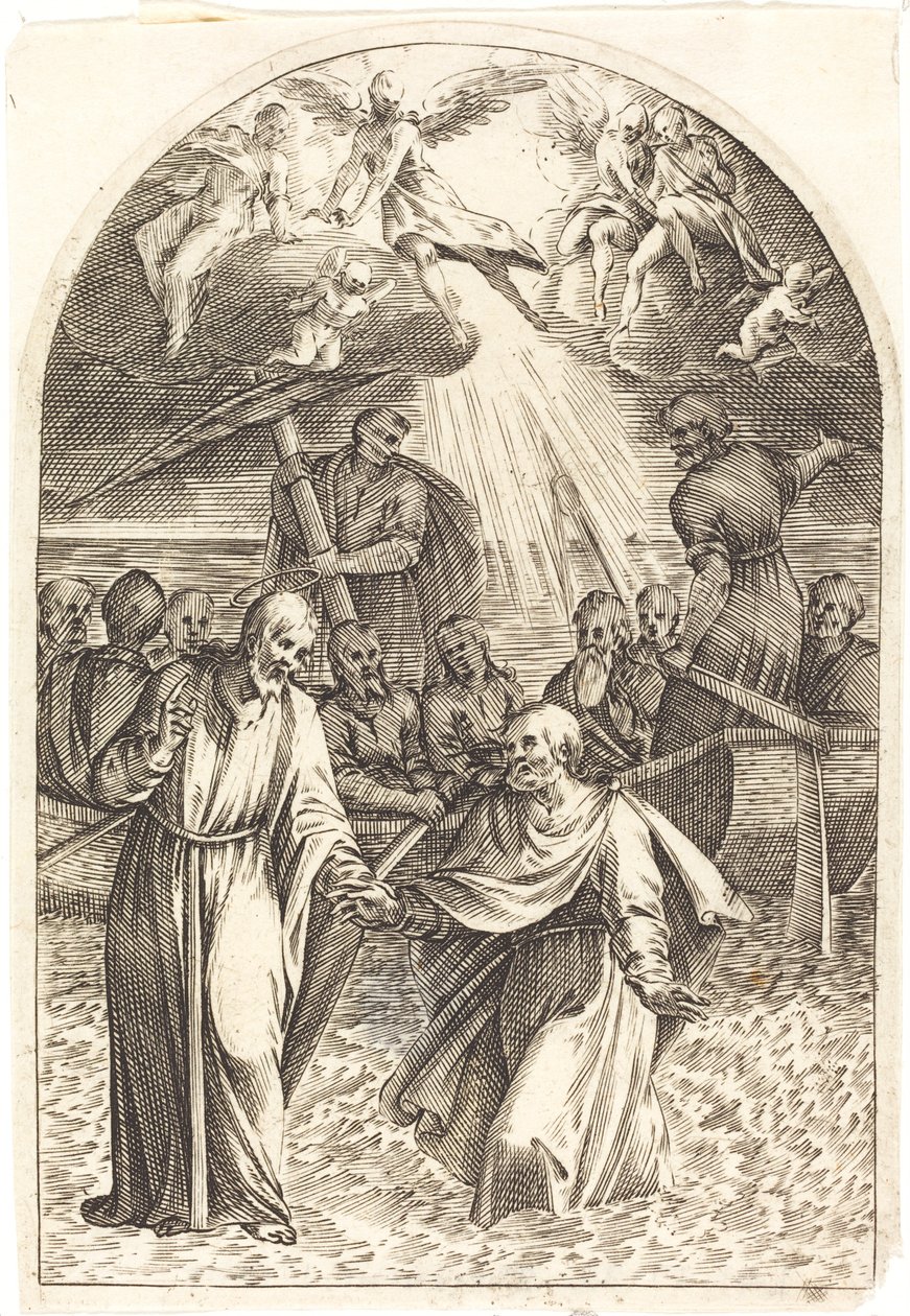 Christ Walking on the Water (second plate) by Jacques Callot