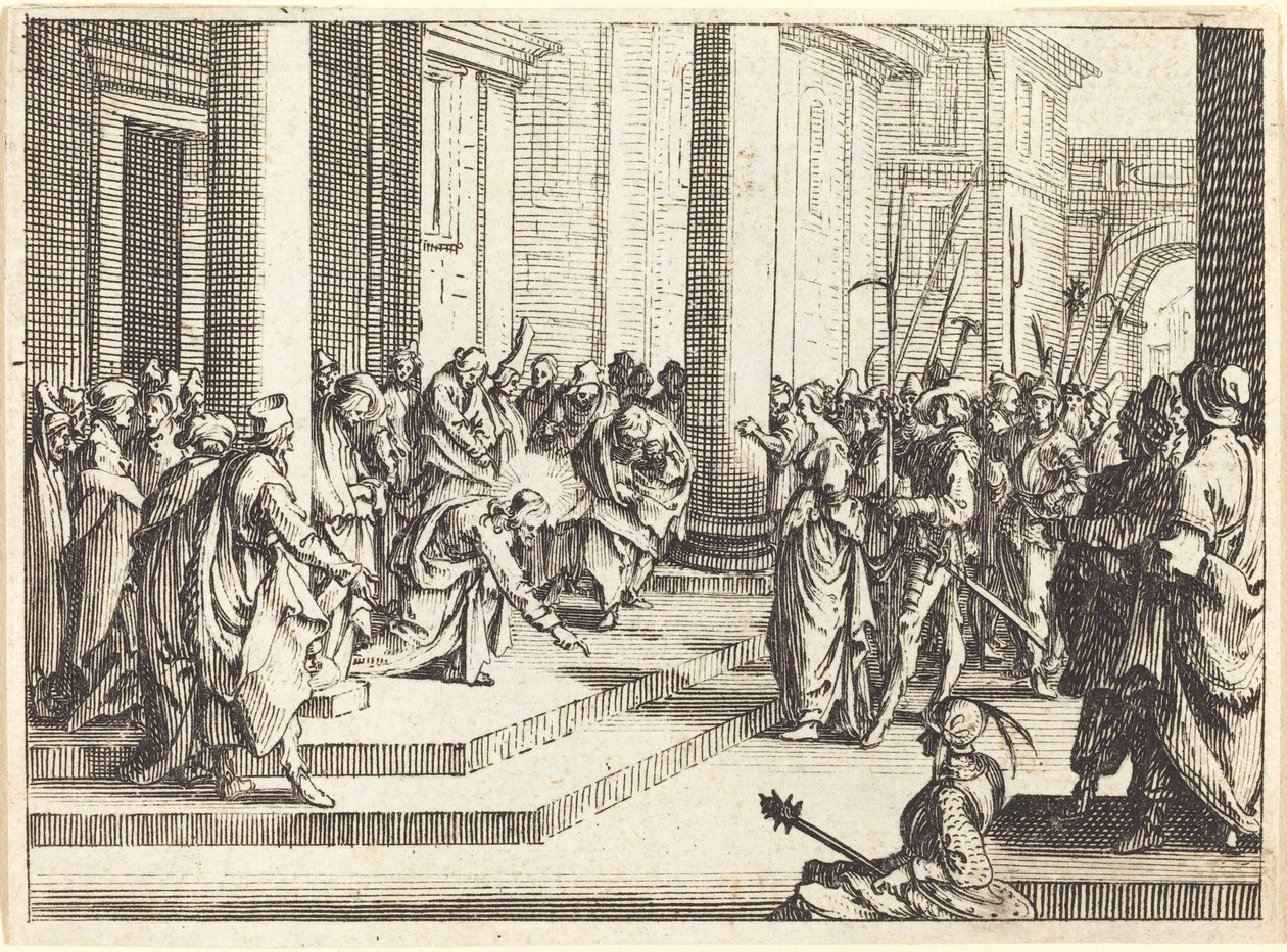 Christ and the Woman Taken in Adultery by Jacques Callot