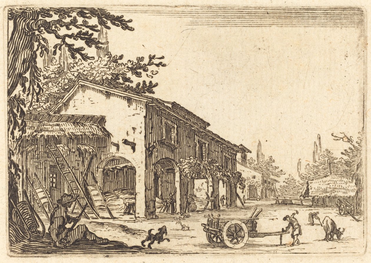 Courtyard of a Farm by Jacques Callot