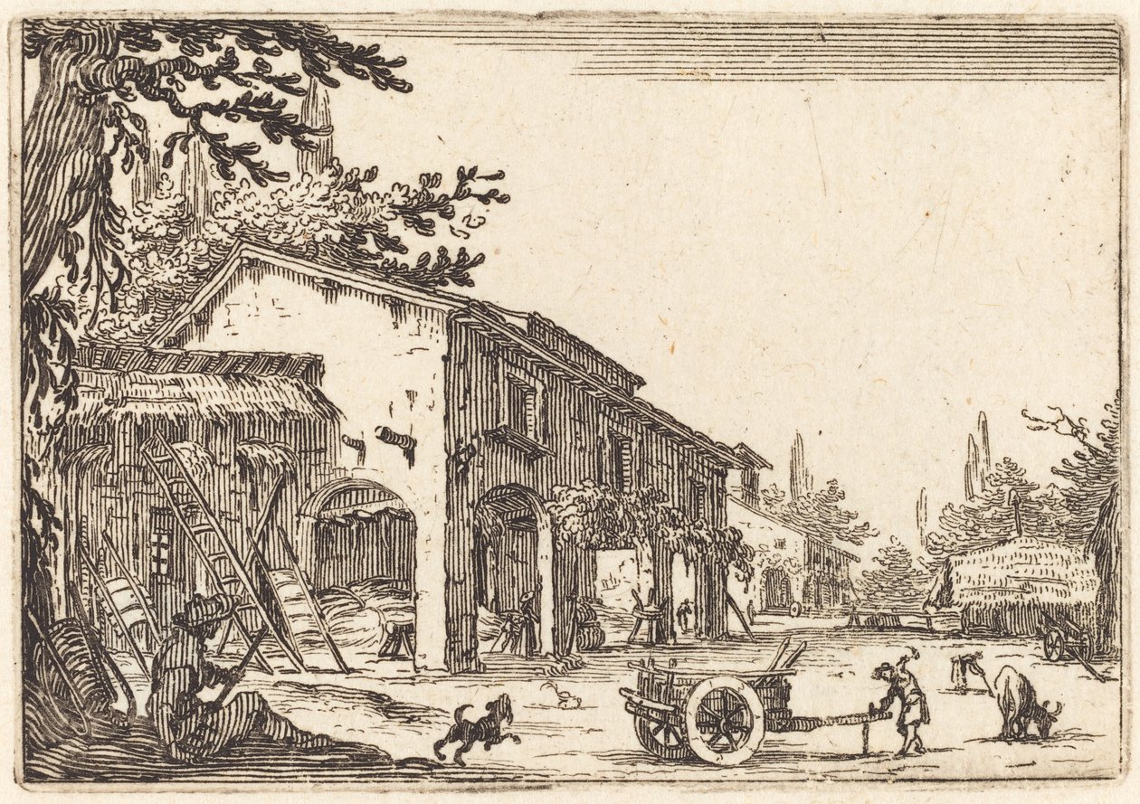 Courtyard of a Farm by Jacques Callot