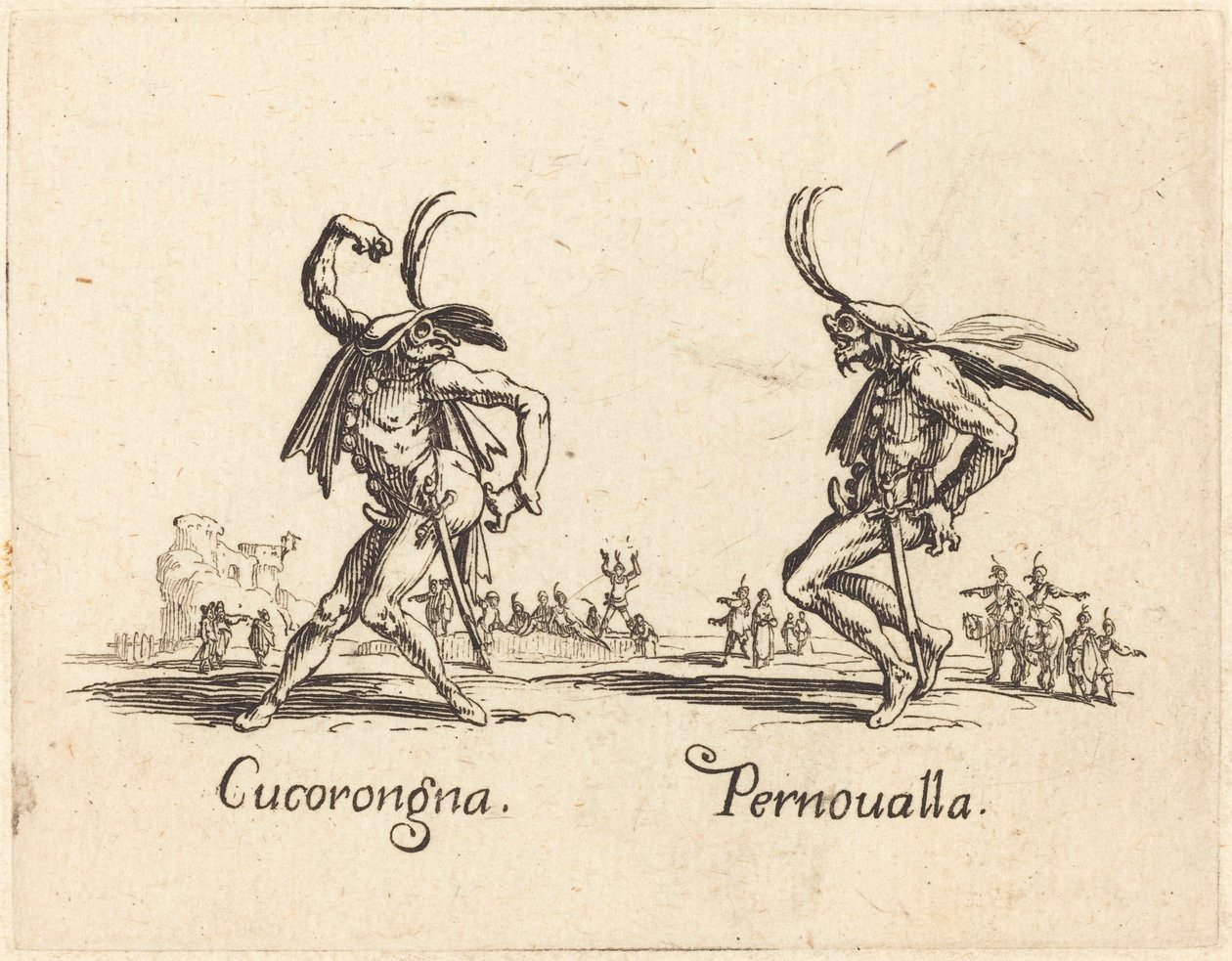Cucorongna and Pernoualla by Jacques Callot