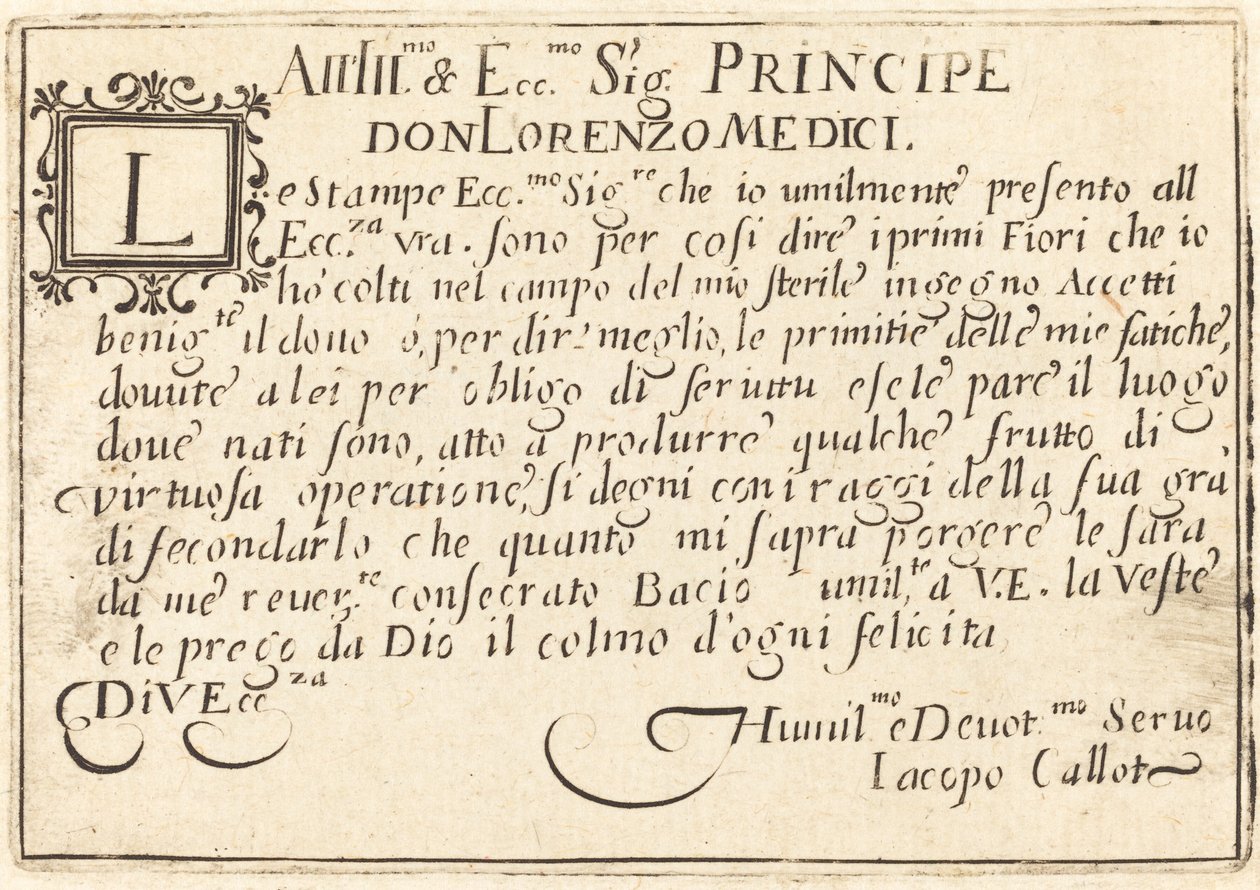 Dedication to Don Lorenzo de