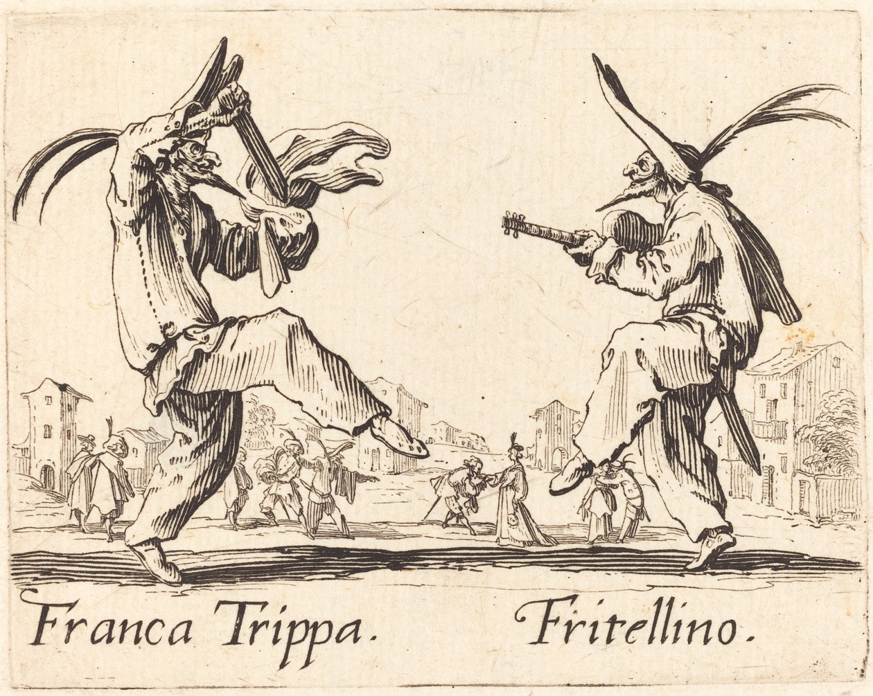 Franca Trippa and Fritellino by Jacques Callot