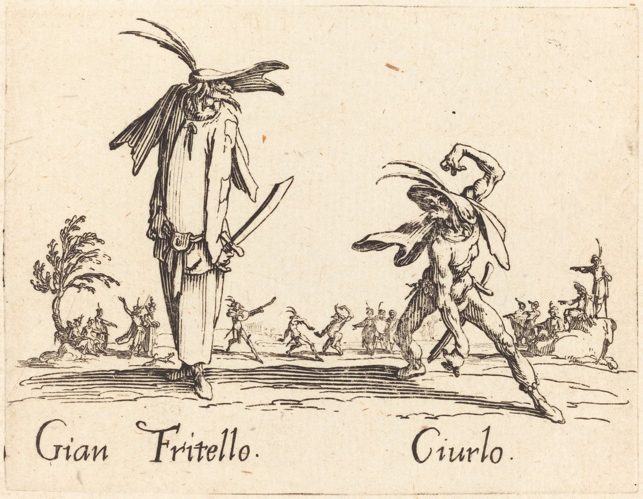 Gian Fritello and Ciurlo by Jacques Callot