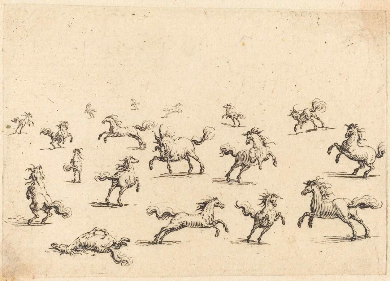Horses Running by Jacques Callot