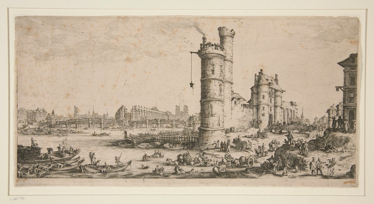 The Pont Neuf, Paris by Jacques Callot