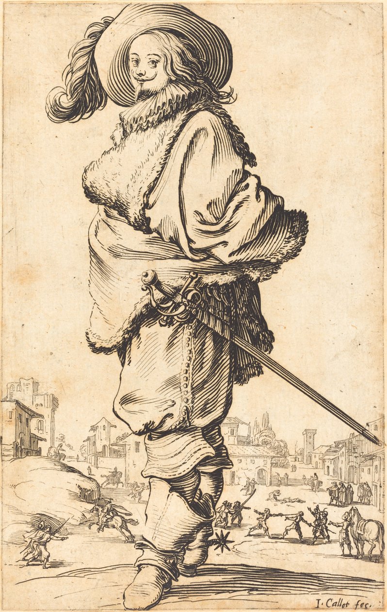 Noble Man with Fur Plastron by Jacques Callot