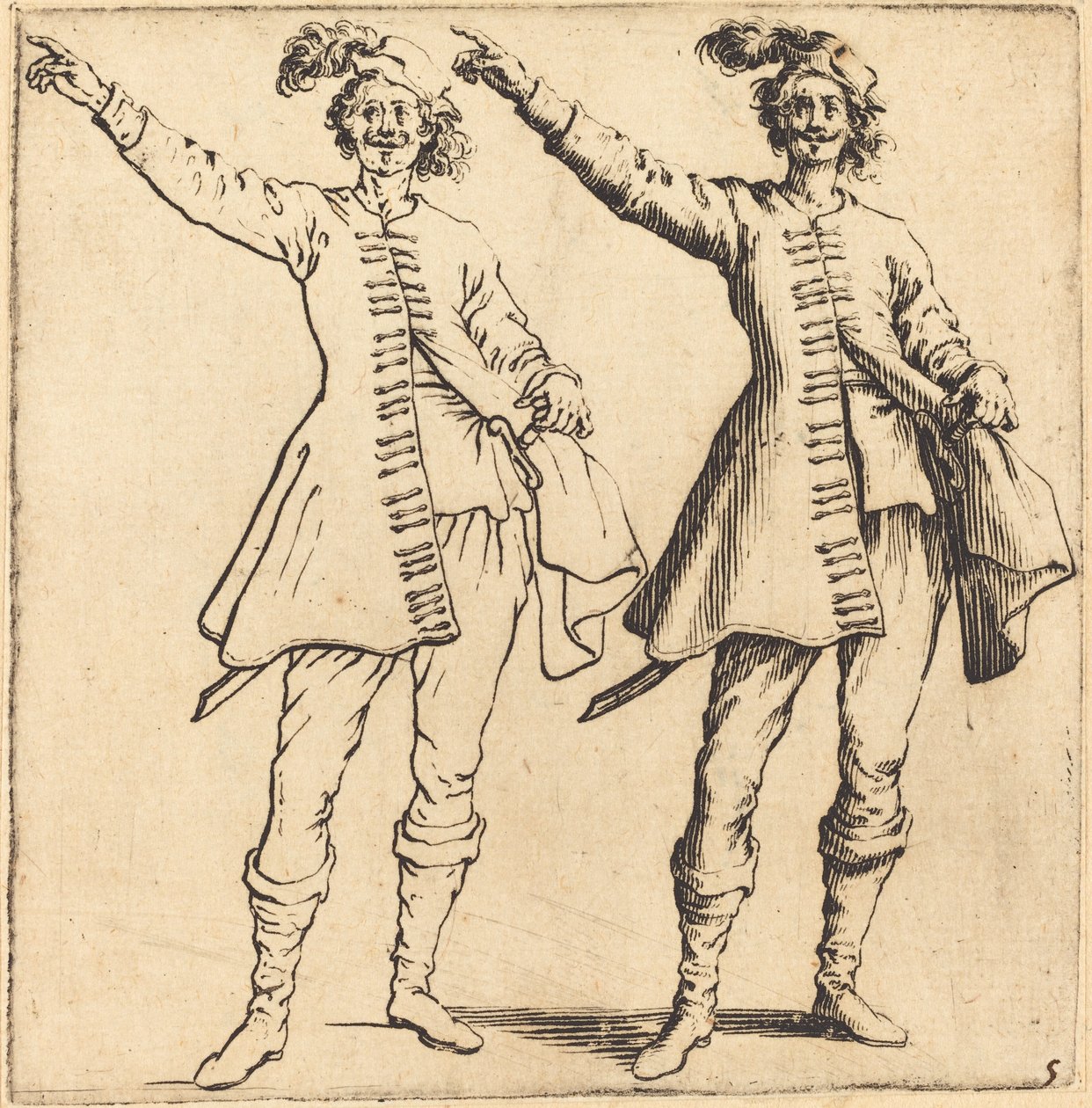 Officer, with Arm Extended, Front View by Jacques Callot