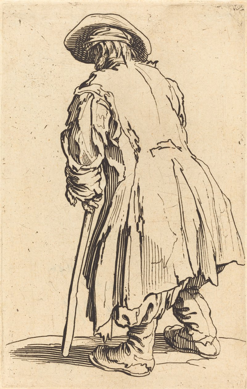 Old Beggar with One Crutch by Jacques Callot