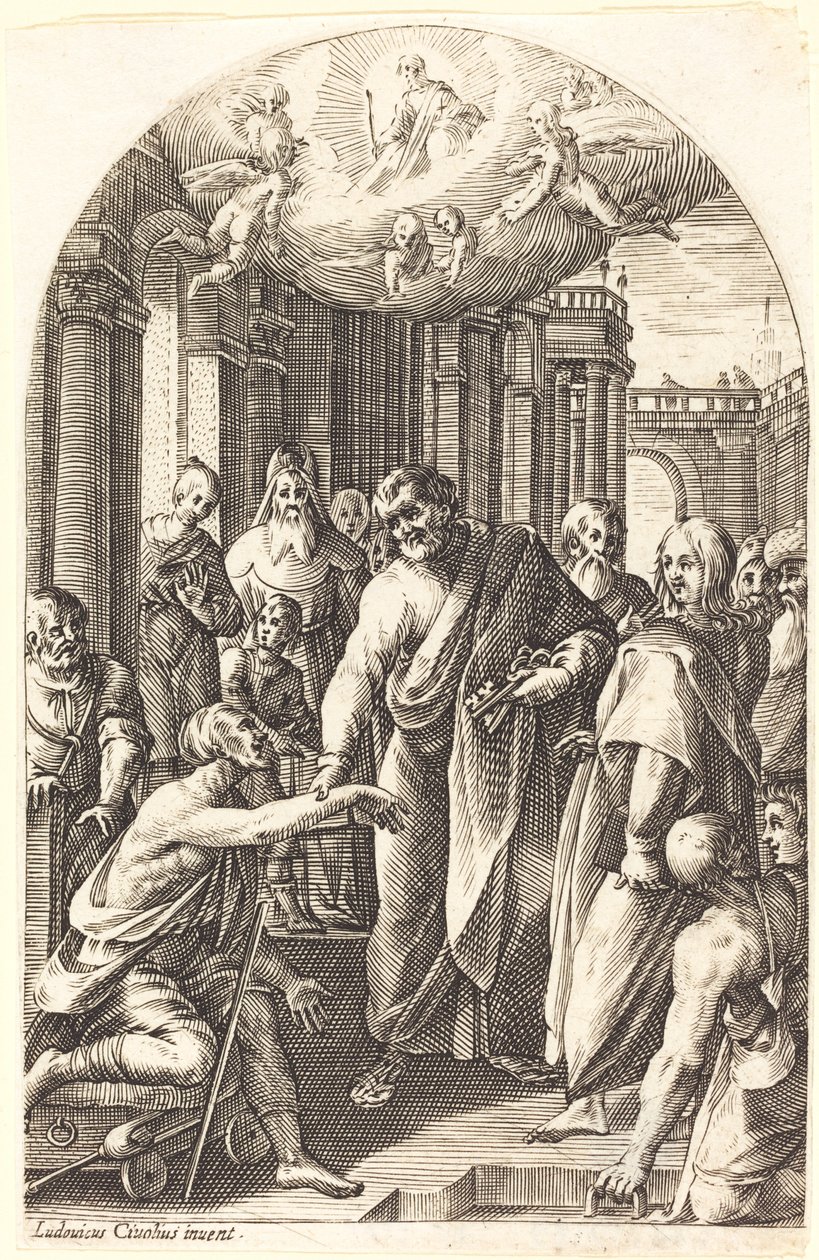 Peter and John Healing the Lame by Jacques Callot