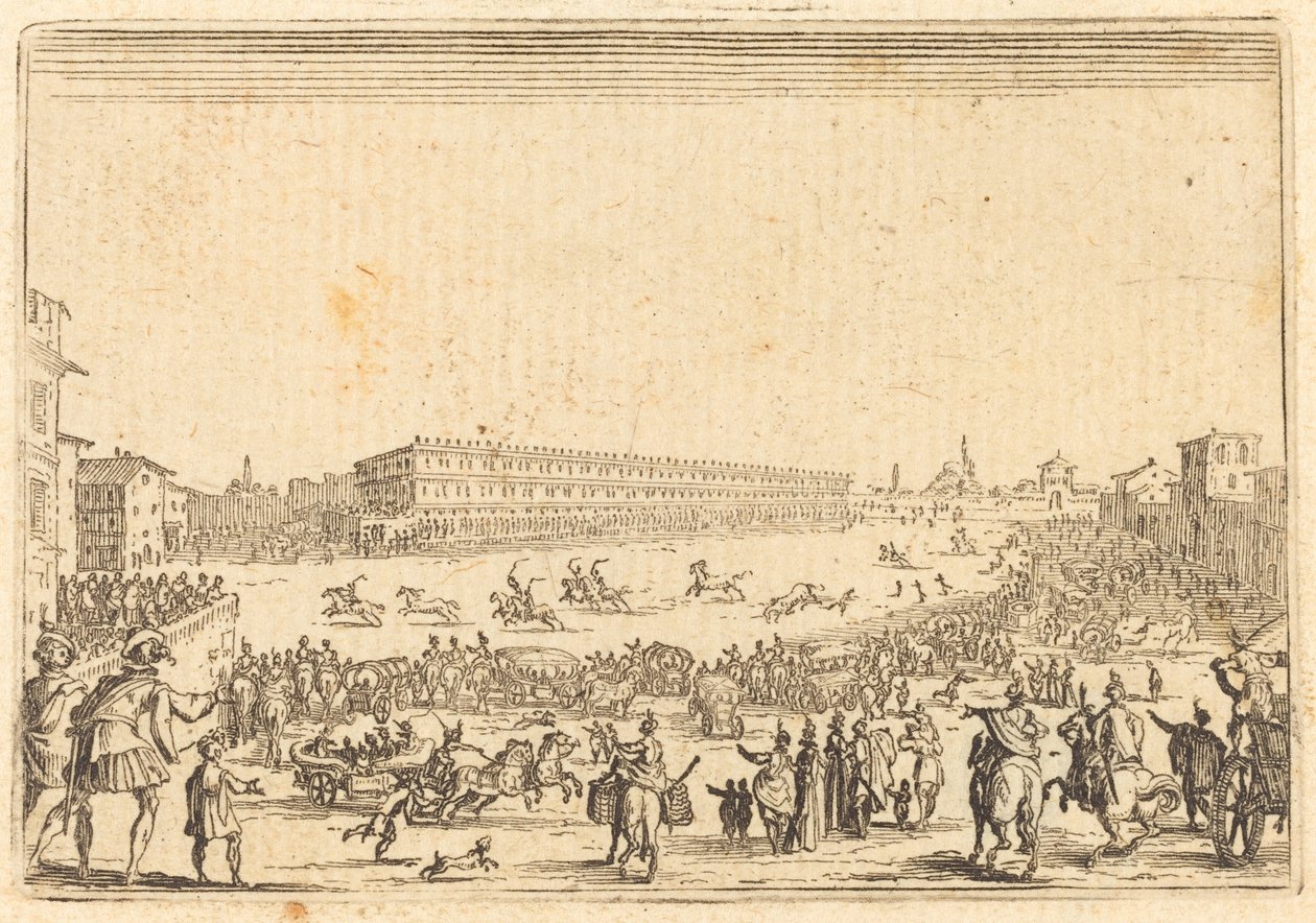 Piazza Near the Porta al Prato by Jacques Callot