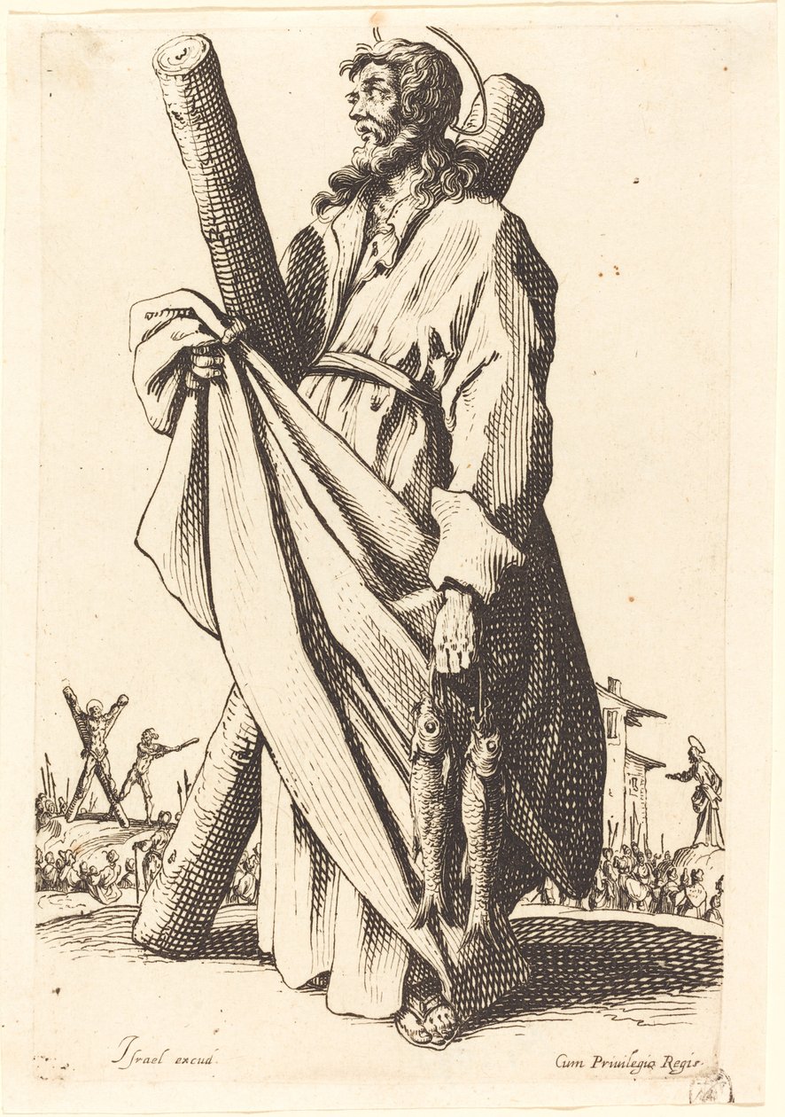 Saint Andrew, published 1631 by Jacques Callot