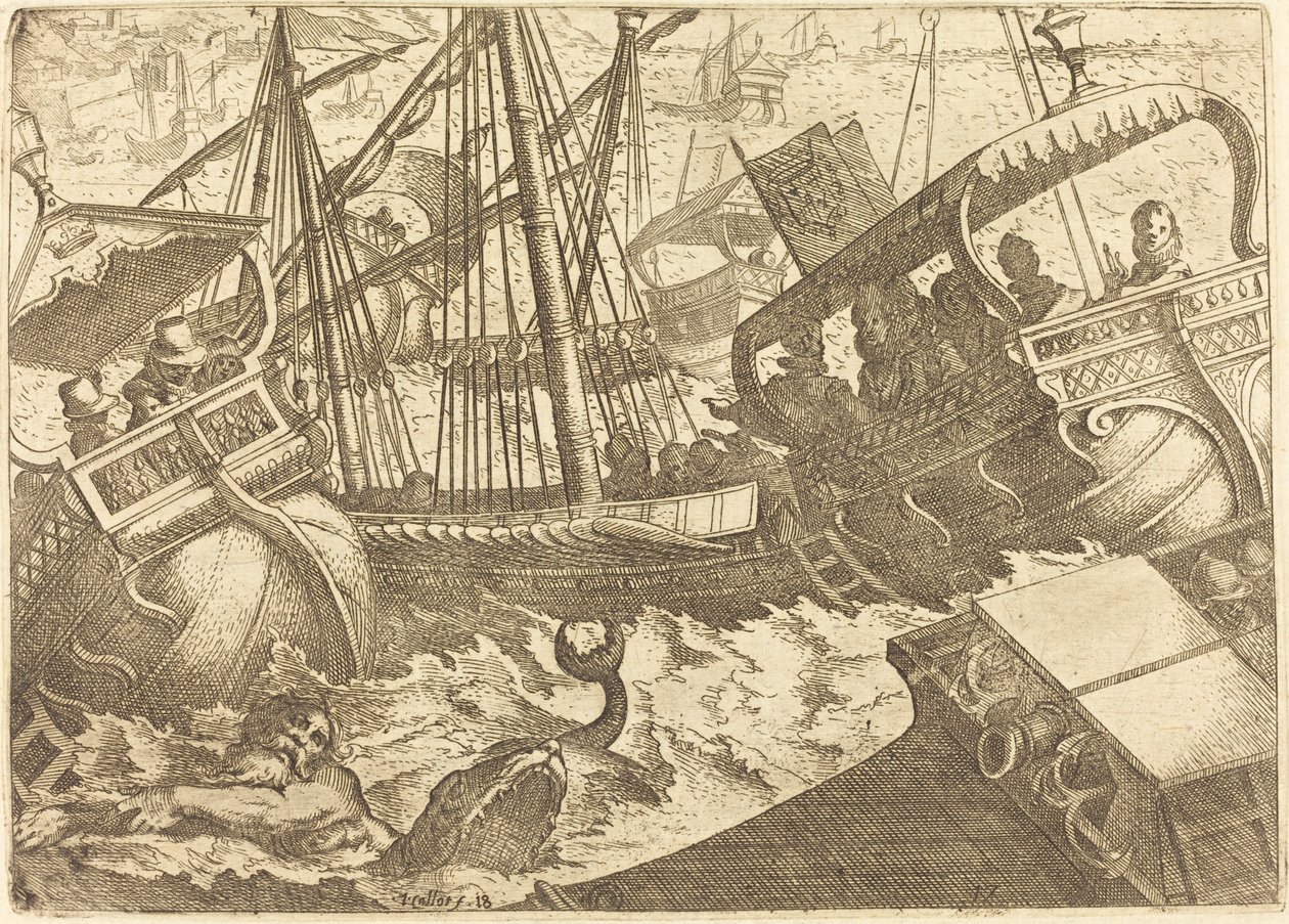 Storm off the Coast of Barcelona by Jacques Callot