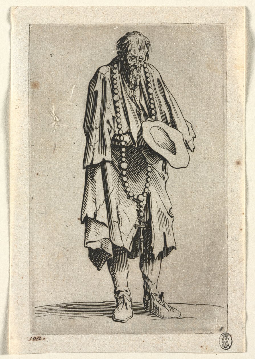 The Beggars: Beggar with Rosary, c. 1623 by Jacques Callot