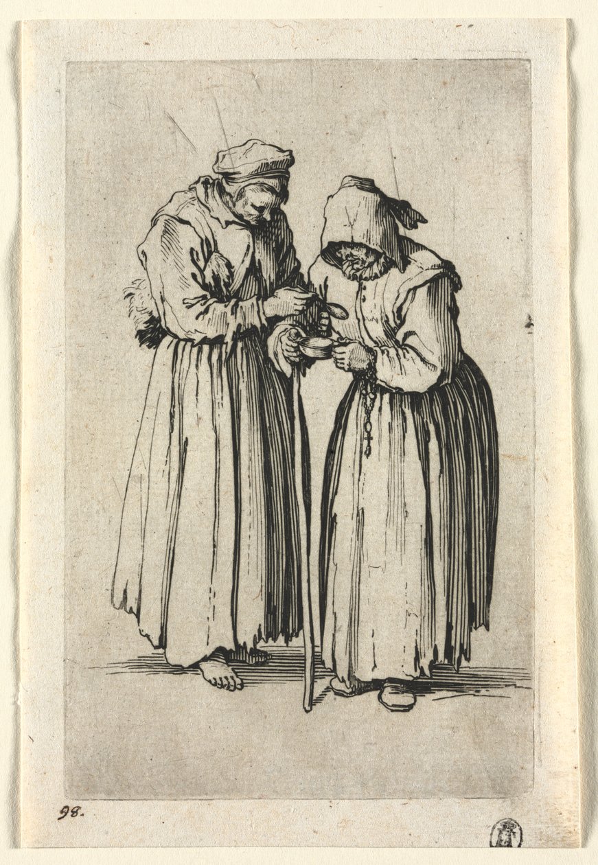 The Beggars: Two Beggar Women by Jacques Callot