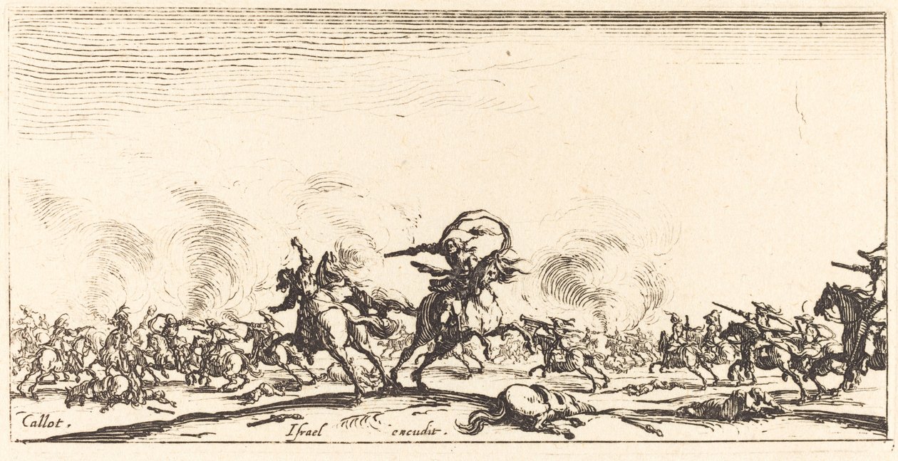 The Cavalry Combat with Pistols by Jacques Callot
